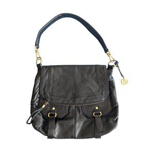 The Sak Black Leather Hobo Shoulder Bag Boho Slouchy Purse